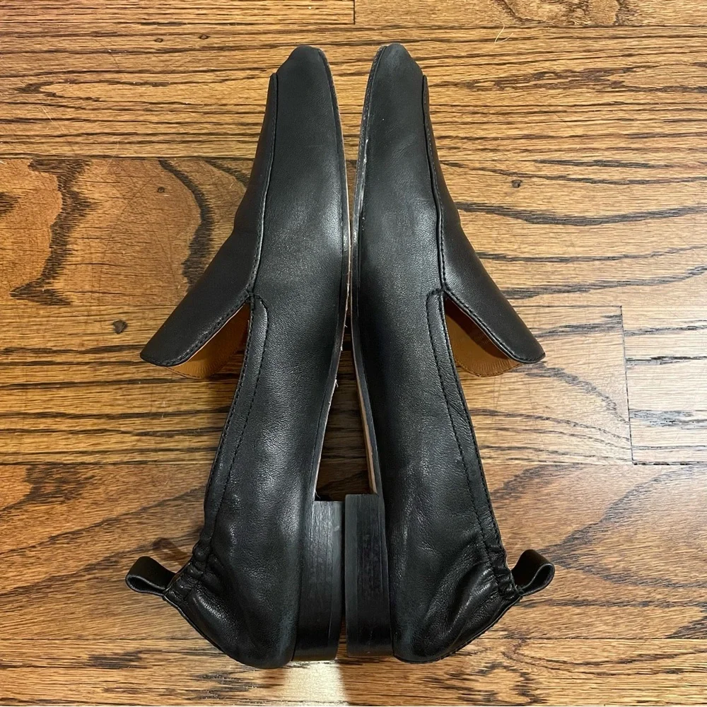 Tory Burch Black Leather Elastic-Back Loafers